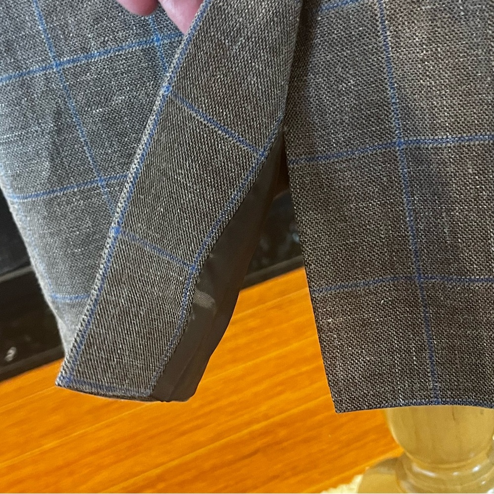 RALPH LAUREN Black Label Linen Blazer Taupe Brown Blue Size 46R Breathable - Picture 8 of 15